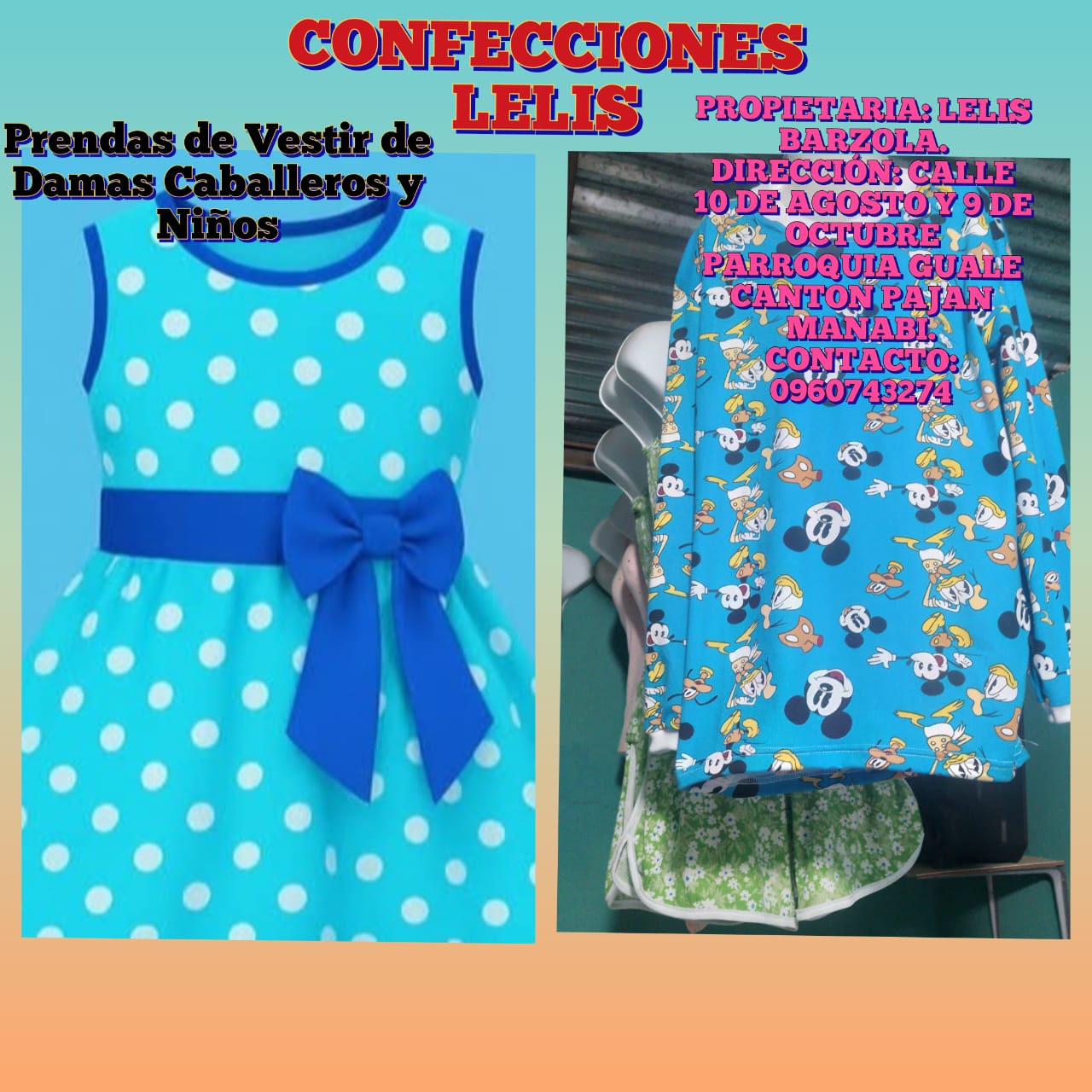 Ropas de Damas Caballeros y Niños